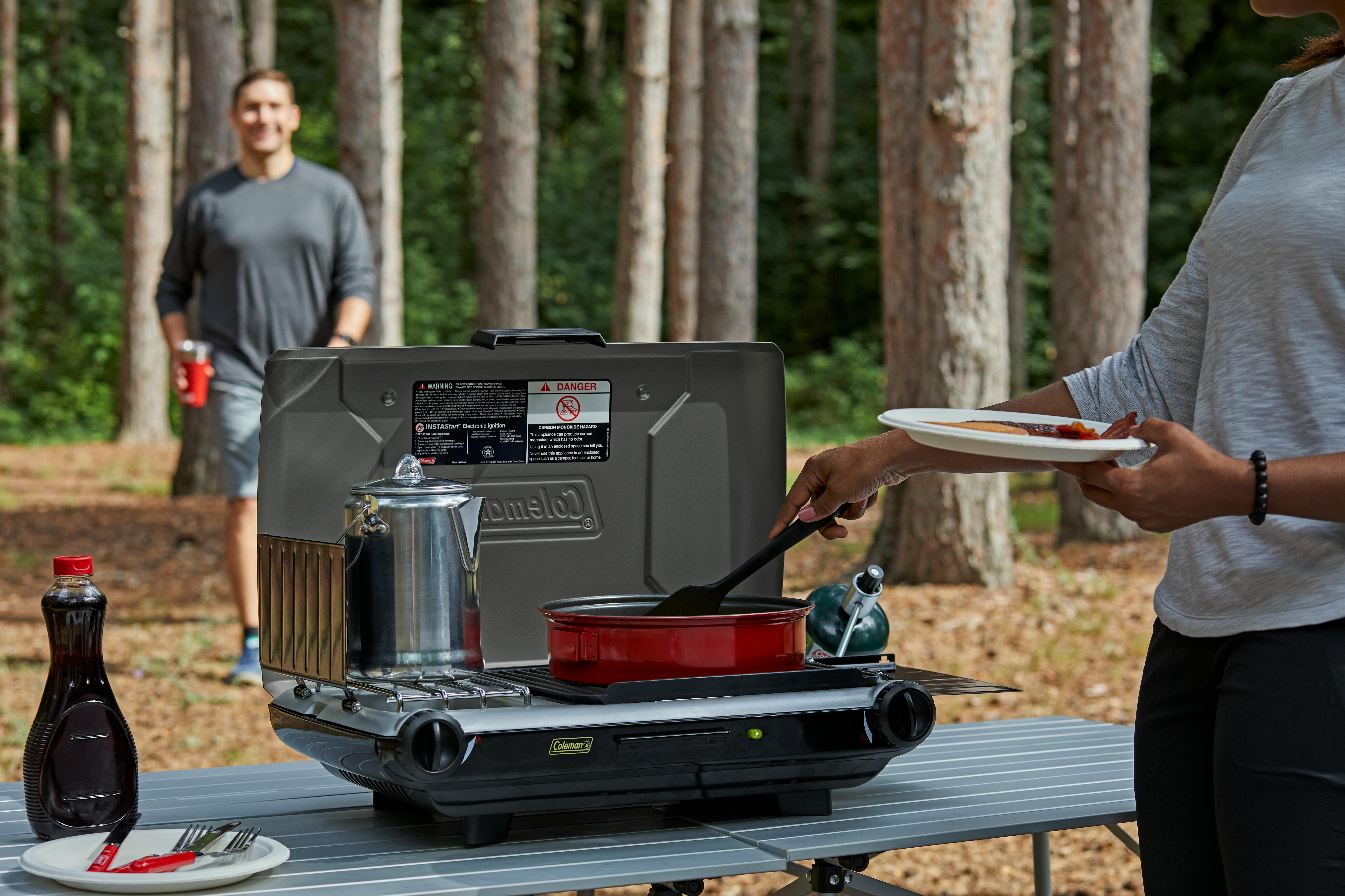 Deluxe Tabletop Propane 2-in-1 Grill/Stove, 2-Burner | Coleman