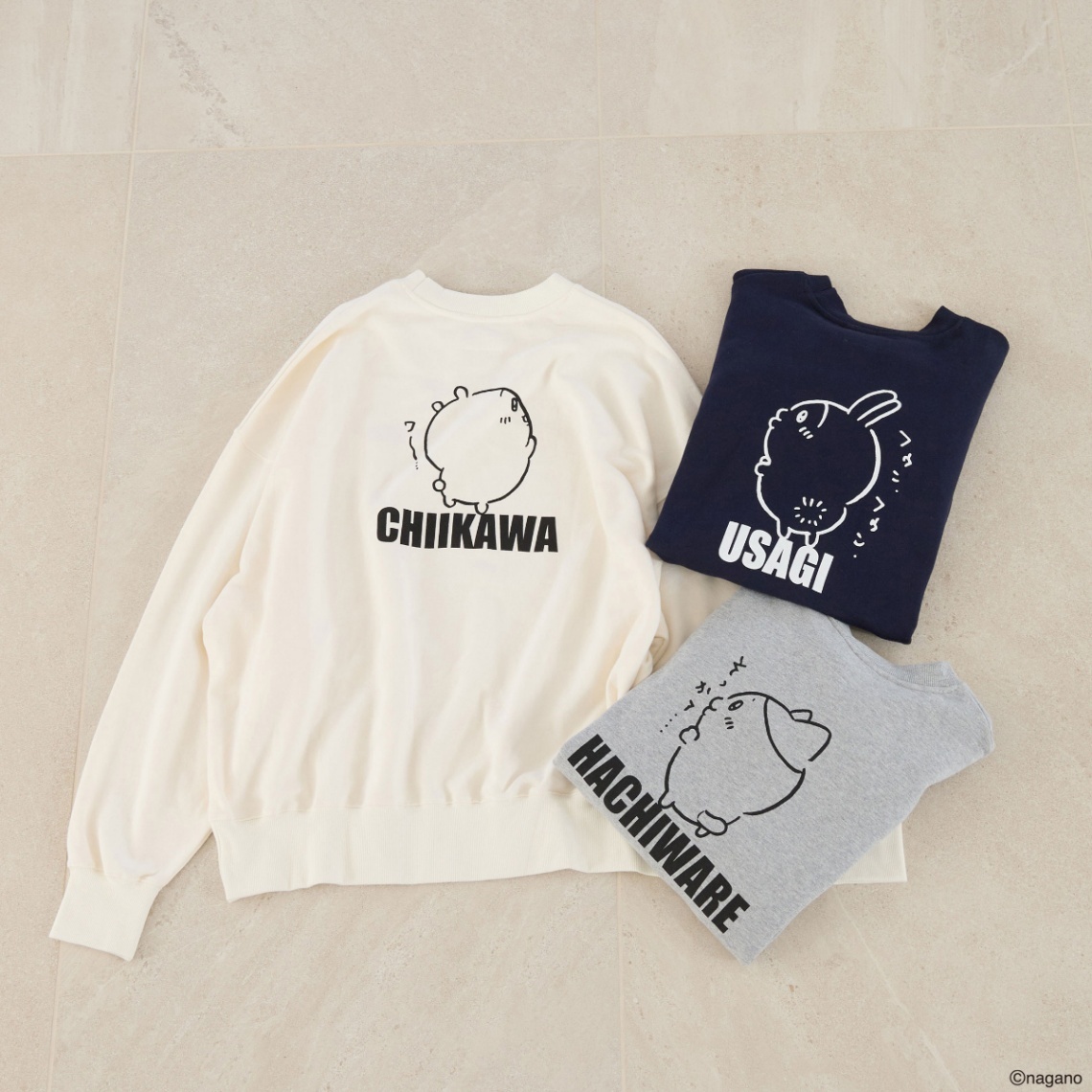 ちいかわ＞LOWRYS FARMとコラボ ちいかわたちのパジャマ リボン姿の