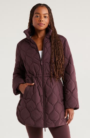 Zella Skyline Longline Quilted Jacket | Nordstrom