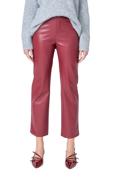 Women's Faux Leather Cropped & Capri Pants | Nordstrom