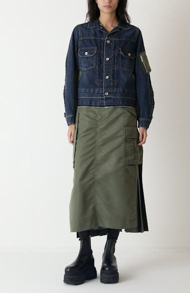 Sacai Denim & Nylon Twill Jacket | Nordstrom