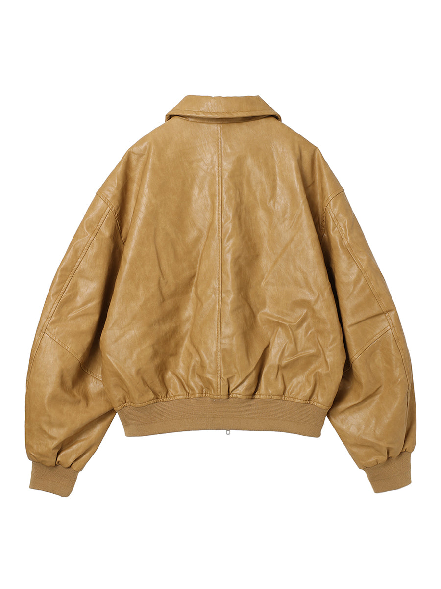 synthetic leather padded jacket – NKNIT