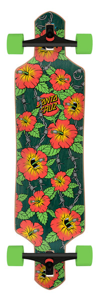 Screaming Hibiscus 9in Drop Through | Longboard Skateboard | Santa