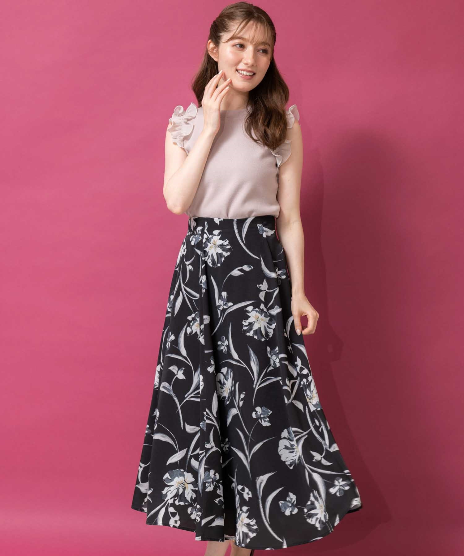 単色花柄スカート | フレアスカート | NOELA OFFICIAL WEB STORE