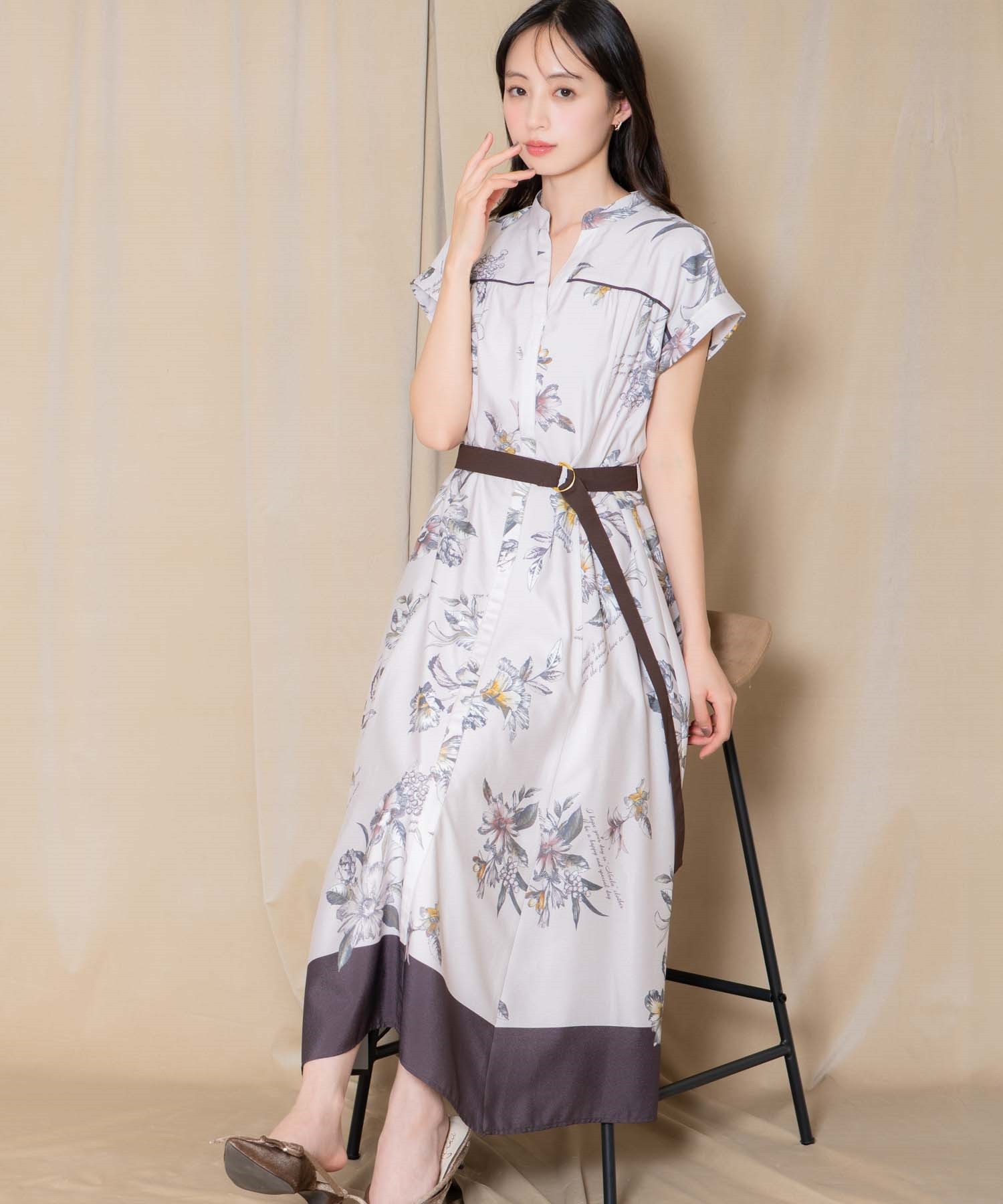 15周年】スカーフ柄シャツワンピース | ロングワンピース | NOELA