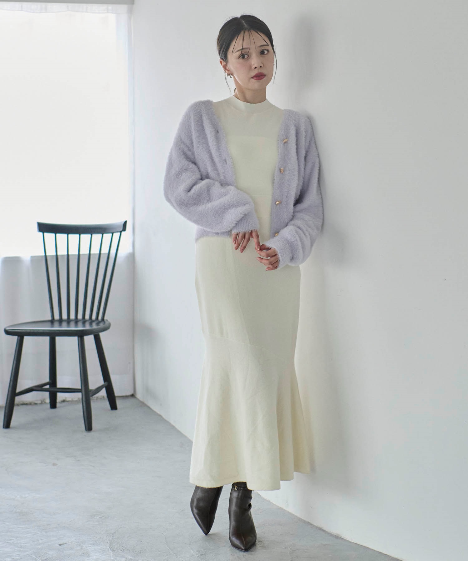 シャギーボレロニットワンピセット | ニットワンピース | NOELA