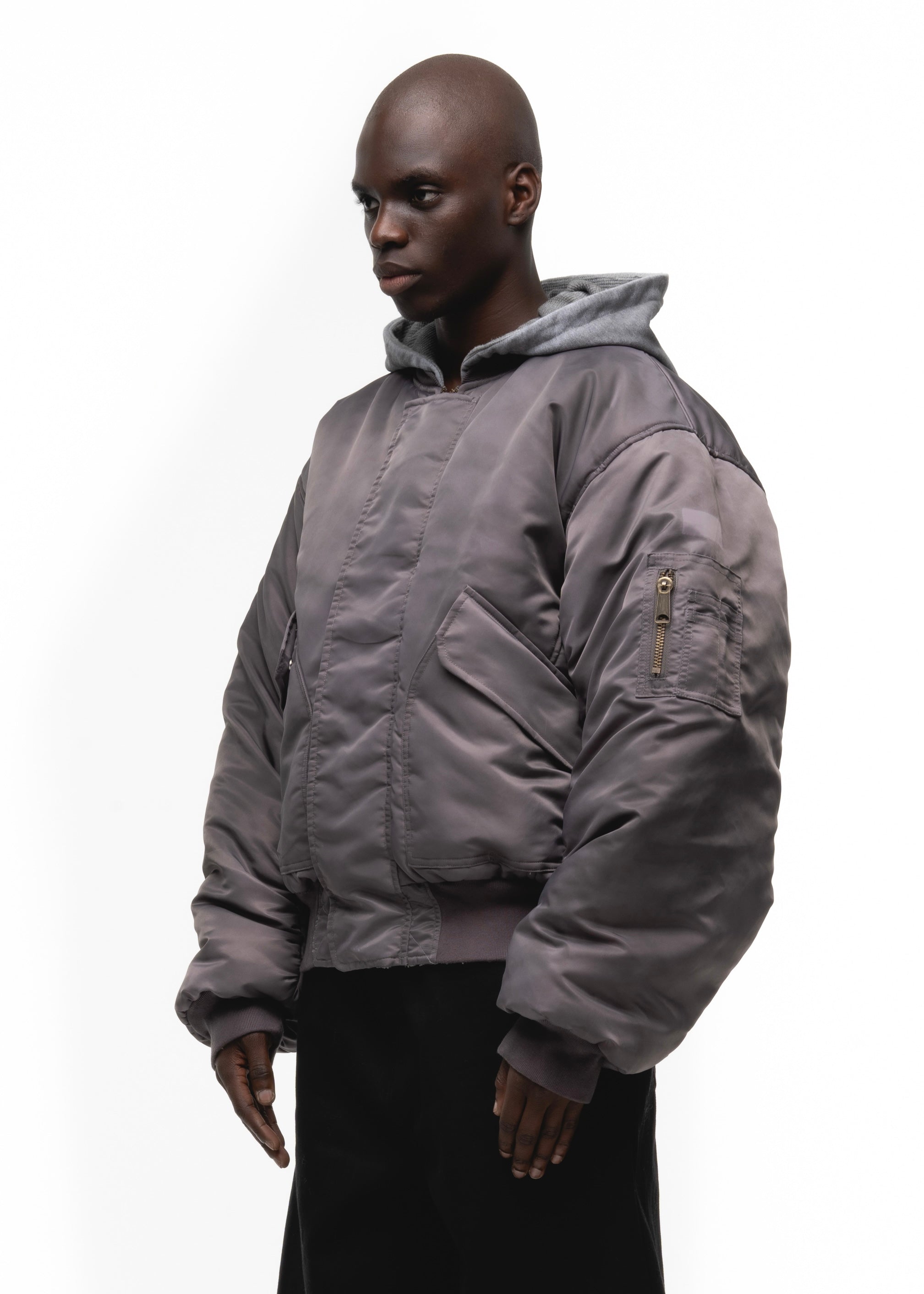 BASIC REVERSIBLE WAFFLE BOMBER BURGUNDY – NO/FAITH STUDIOS