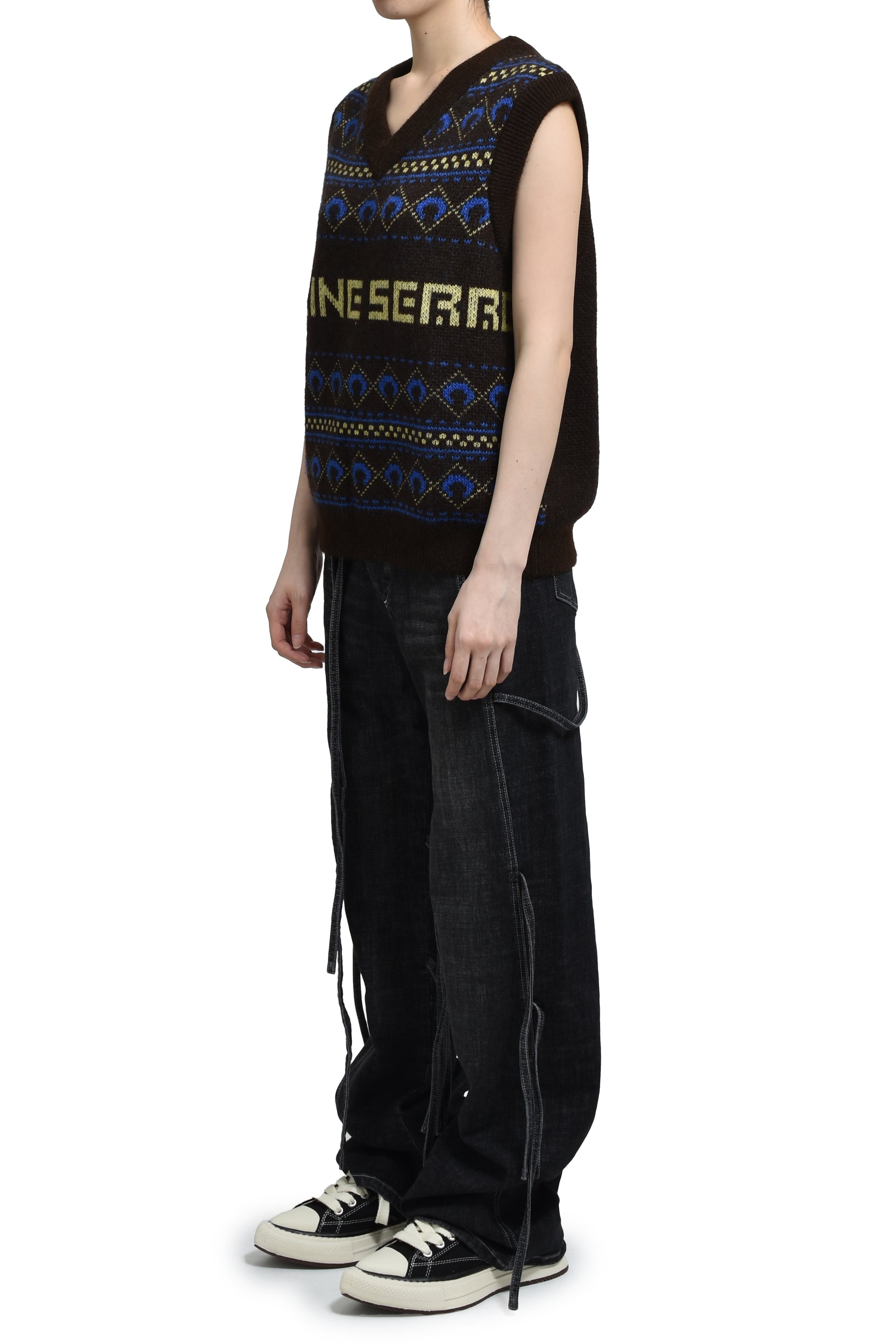 MARINE SERRE マリーン・セル SS25 MARINE SERRE JACQUARD KNIT VEST