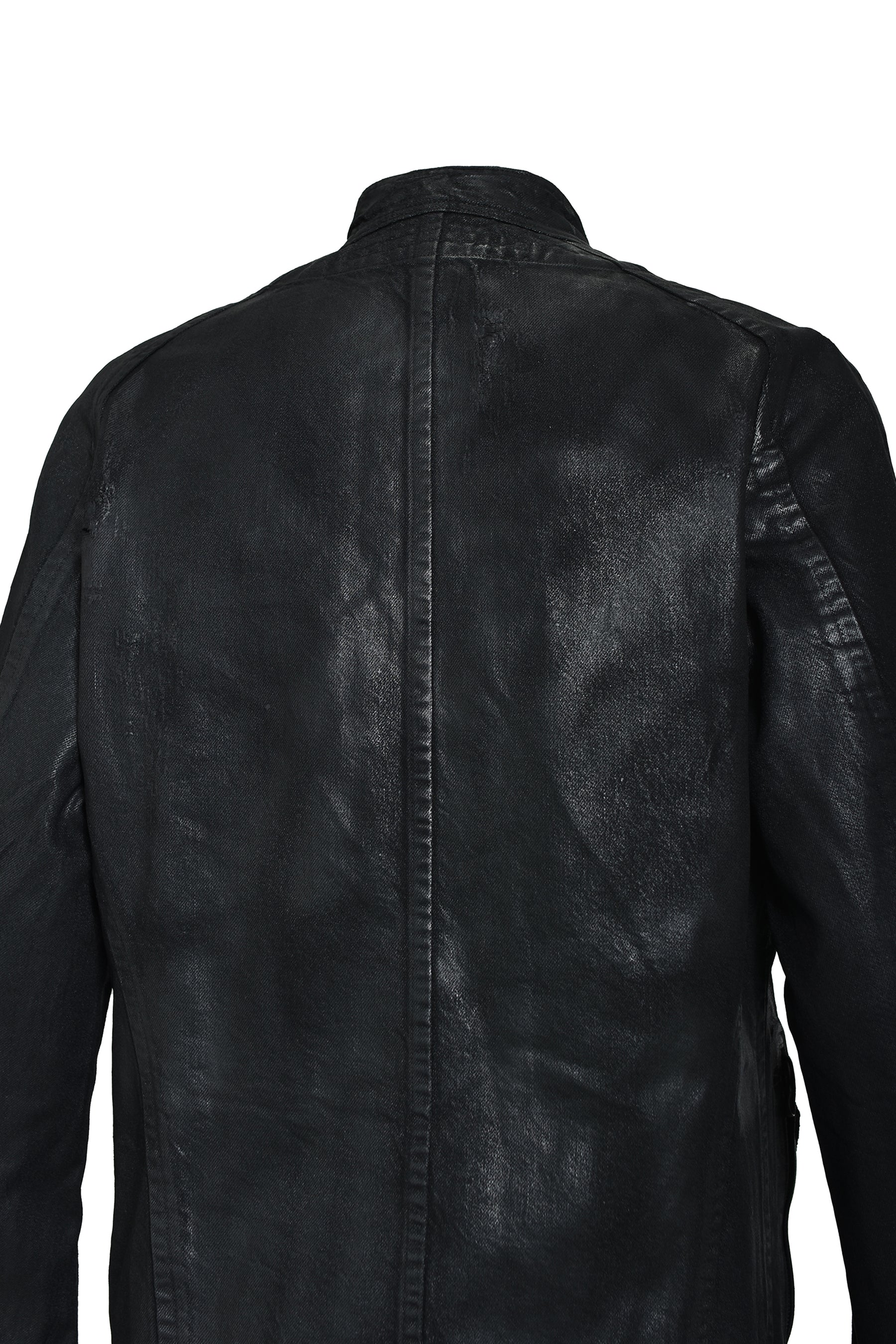 JULIUS FW25 12oz Coated Denim Blouse / Black Wax - Nubian
