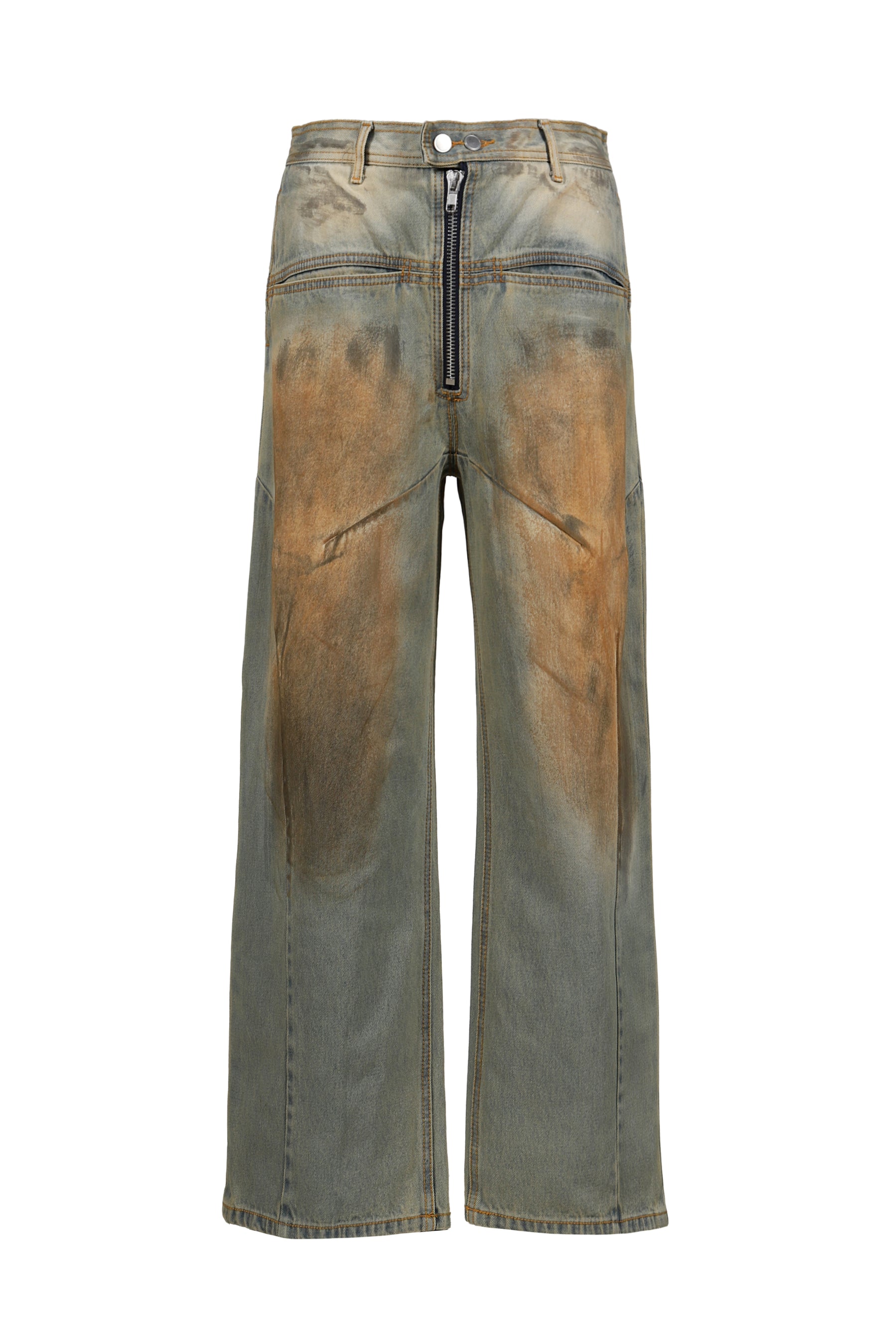 FILTH フィルス FW25 FRONT ZIP BAGGY DENIM V2 / DIRTY WASHED BLU