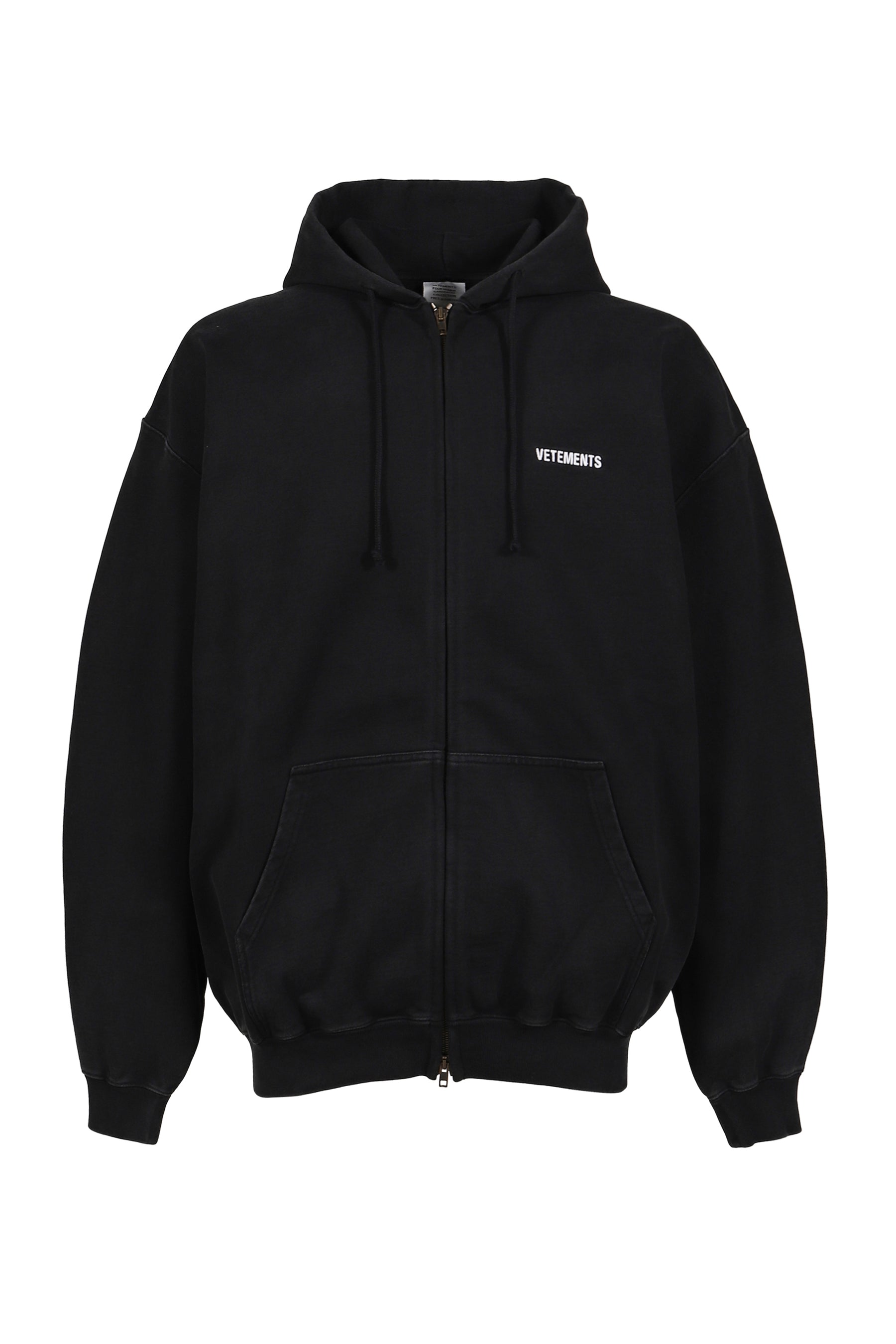 VETEMENTS ヴェトモン SS26 ICONIC LOGO ZIP-UP HOODIE / BLK - NUBIAN
