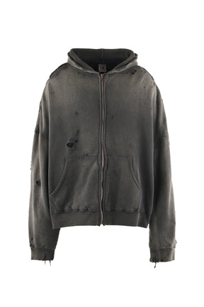 SAINT Mxxxxxx セイント マイケル FW24 HOODIE/DBL-FC ZIP / BLK - NUBIAN