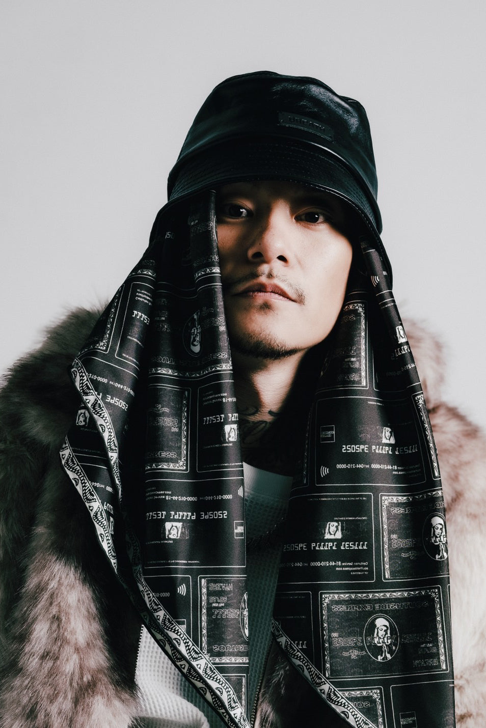 BREATH ブレス FW24 BLACK CARD SILK SCARF / BLK - NUBIAN