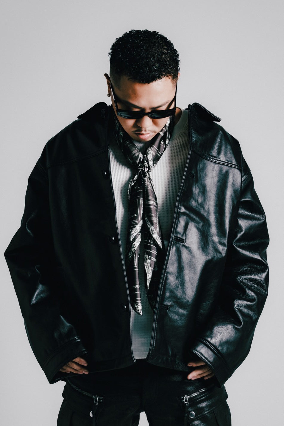 BREATH ブレス FW24 BLACK CARD SILK SCARF / BLK - NUBIAN