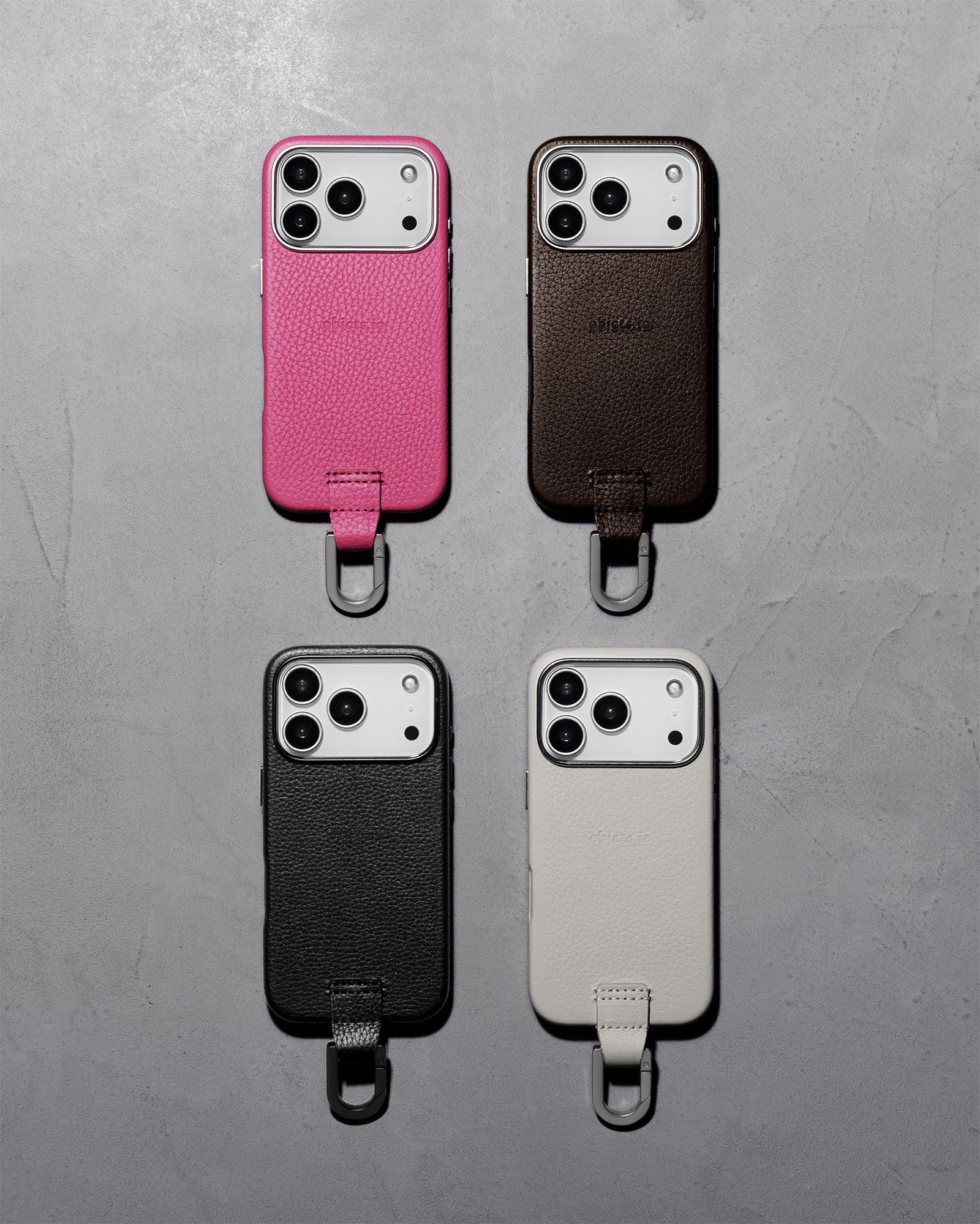 カラビナ付 iPhoneケース - マシュマロ - iPhone 17/16/15対応 – objcts.io