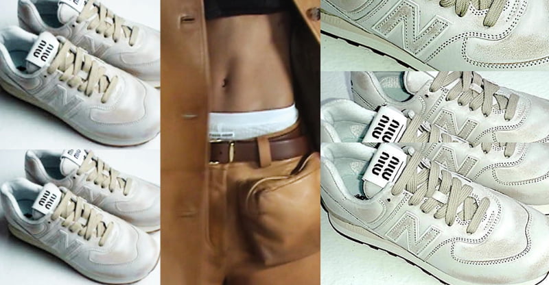 NEW BALANCE × MIU MIU】コラボ「574」スニーカーが発売、ホワイト