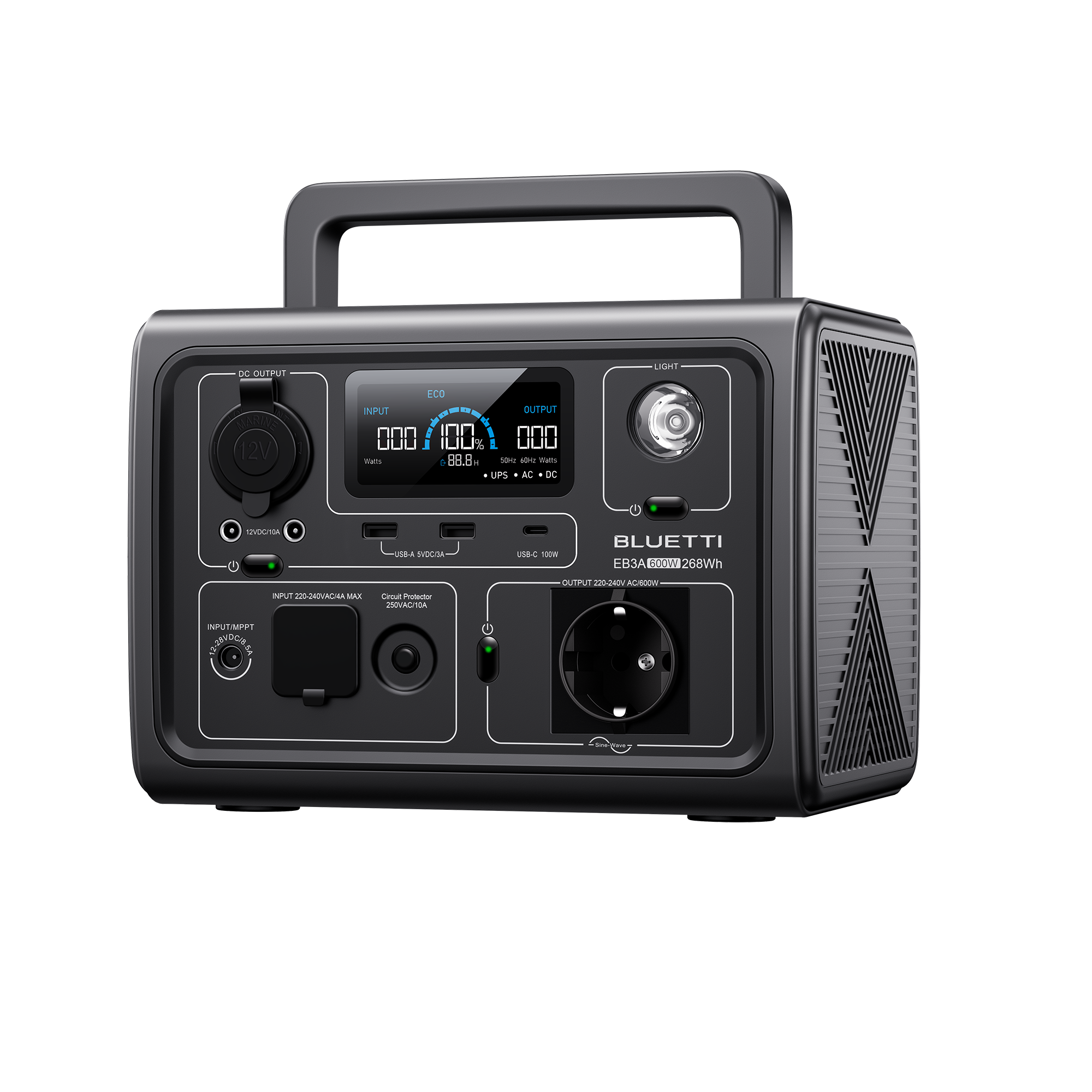 Bluetti EB3A - Reliable power station for the trip (600W | 268Wh