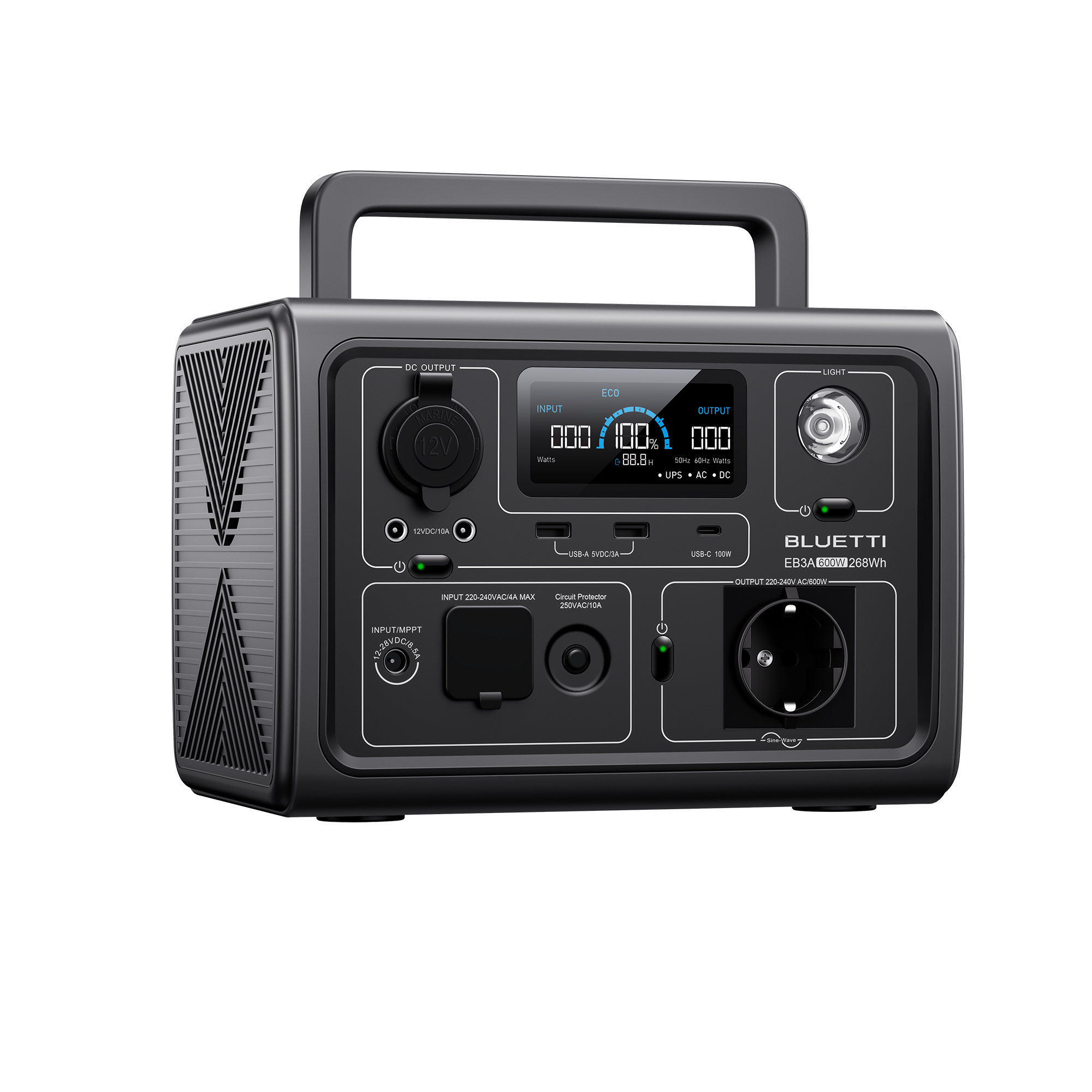 Bluetti EB3A - Reliable power station for the trip (600W | 268Wh