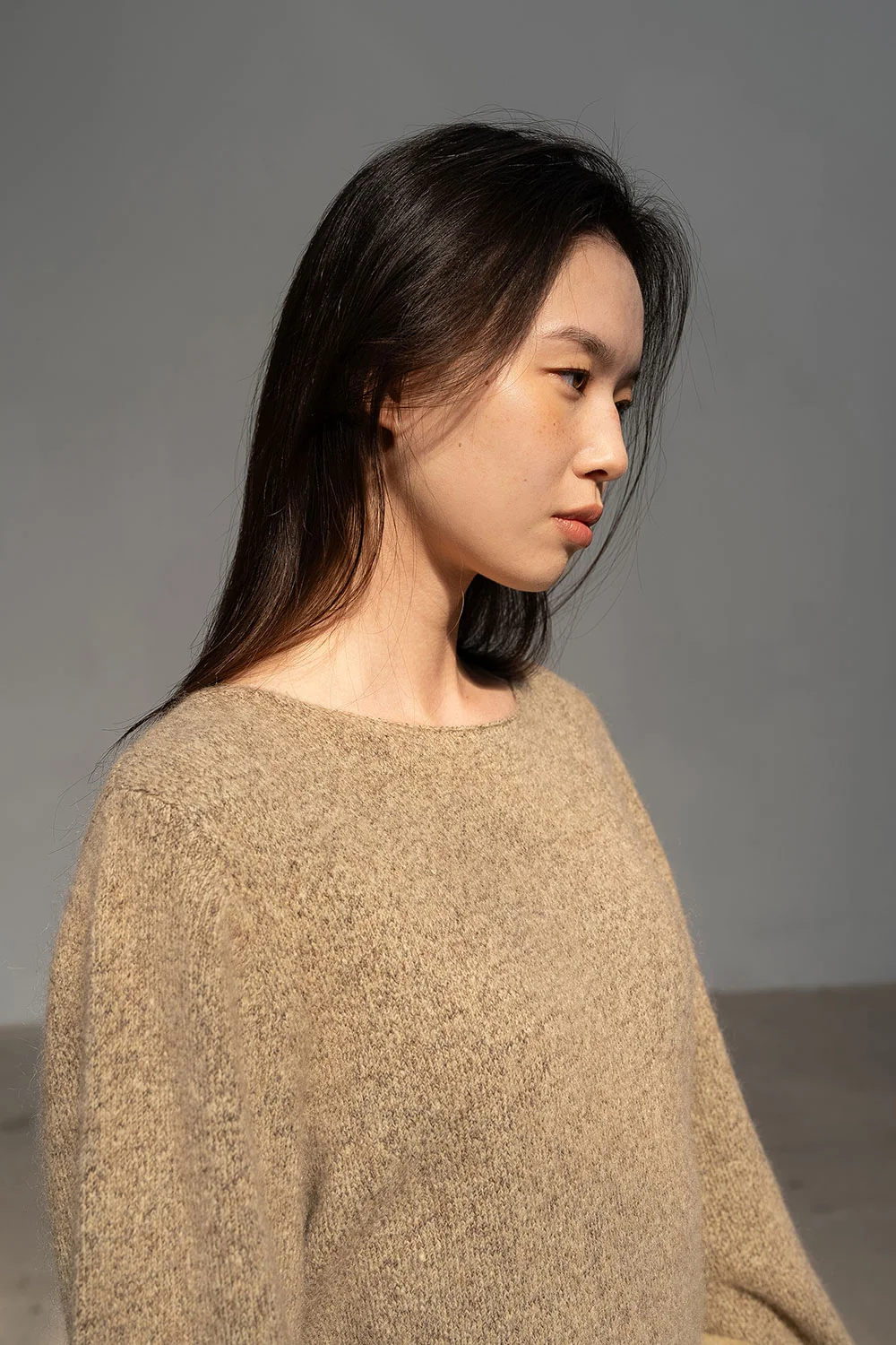 two tone belted knit | OHOTORO