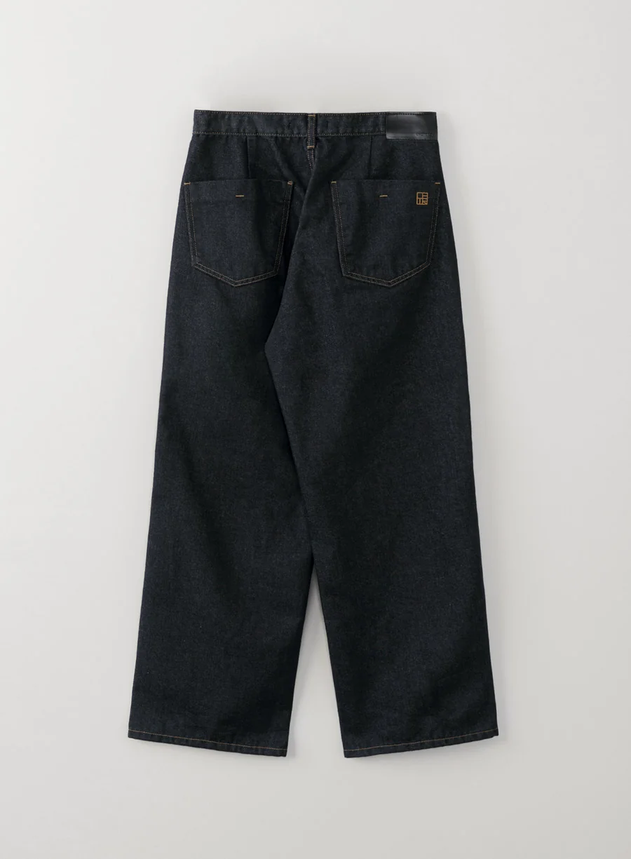 パンツ OHOTORO wide stitch jeans / indigo / S wide stitch jeans