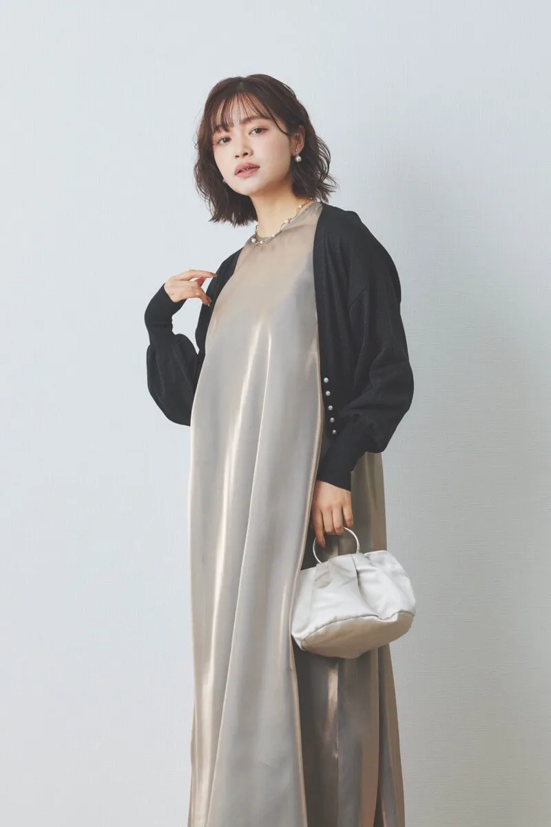 グレーのラメシャンブレードレス[M,マタニティ] kaeneのレンタル｜11