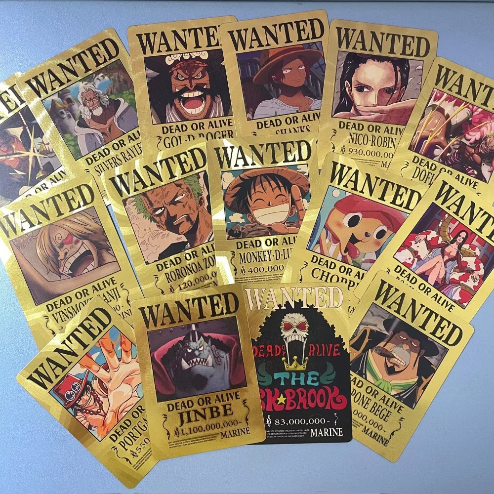 One Piece Playing Cards - New 55pcs One Piece Japanese Anime Gold
