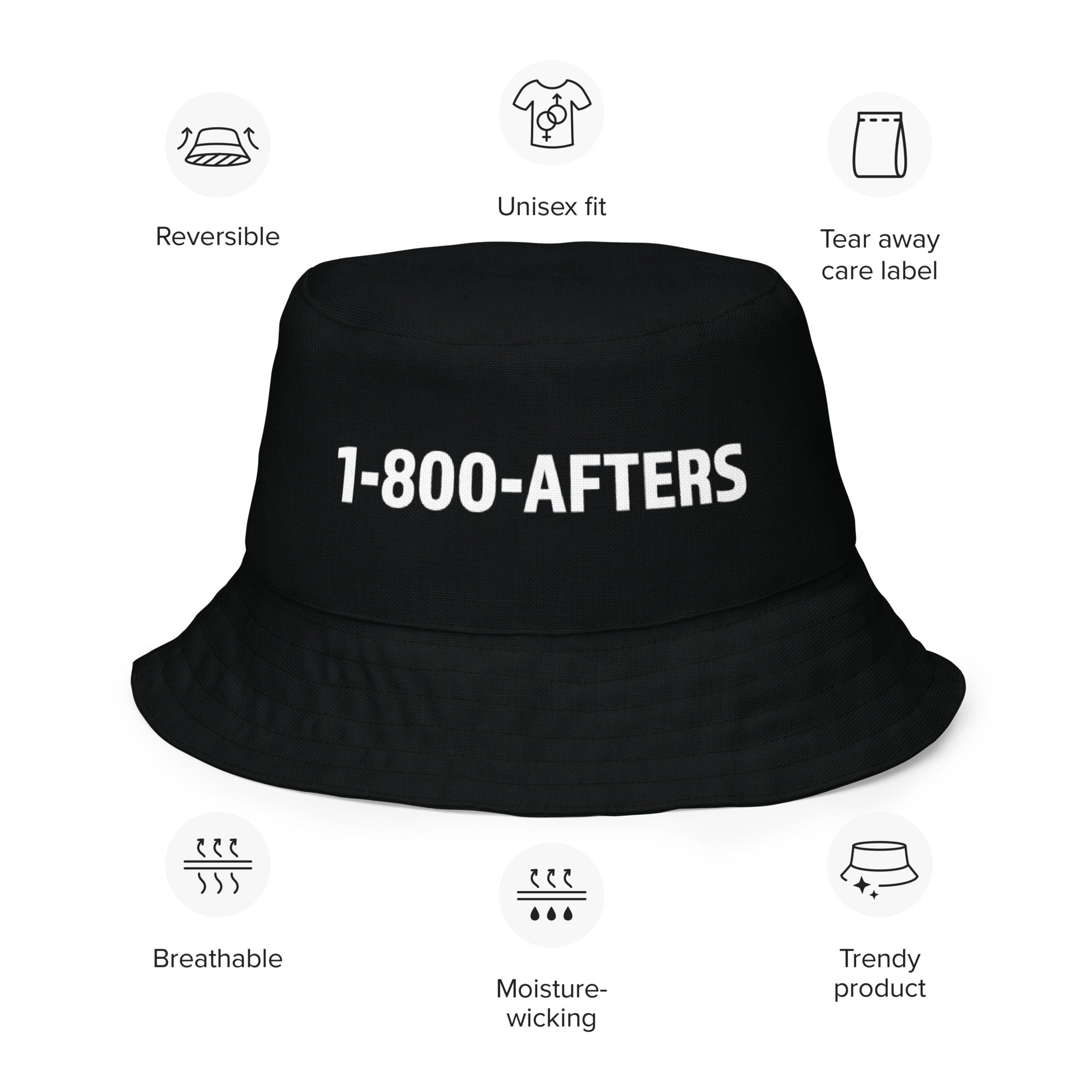 1-800-Afters Reversible Bucket Hat | Festival Bucket Hat | Nigh