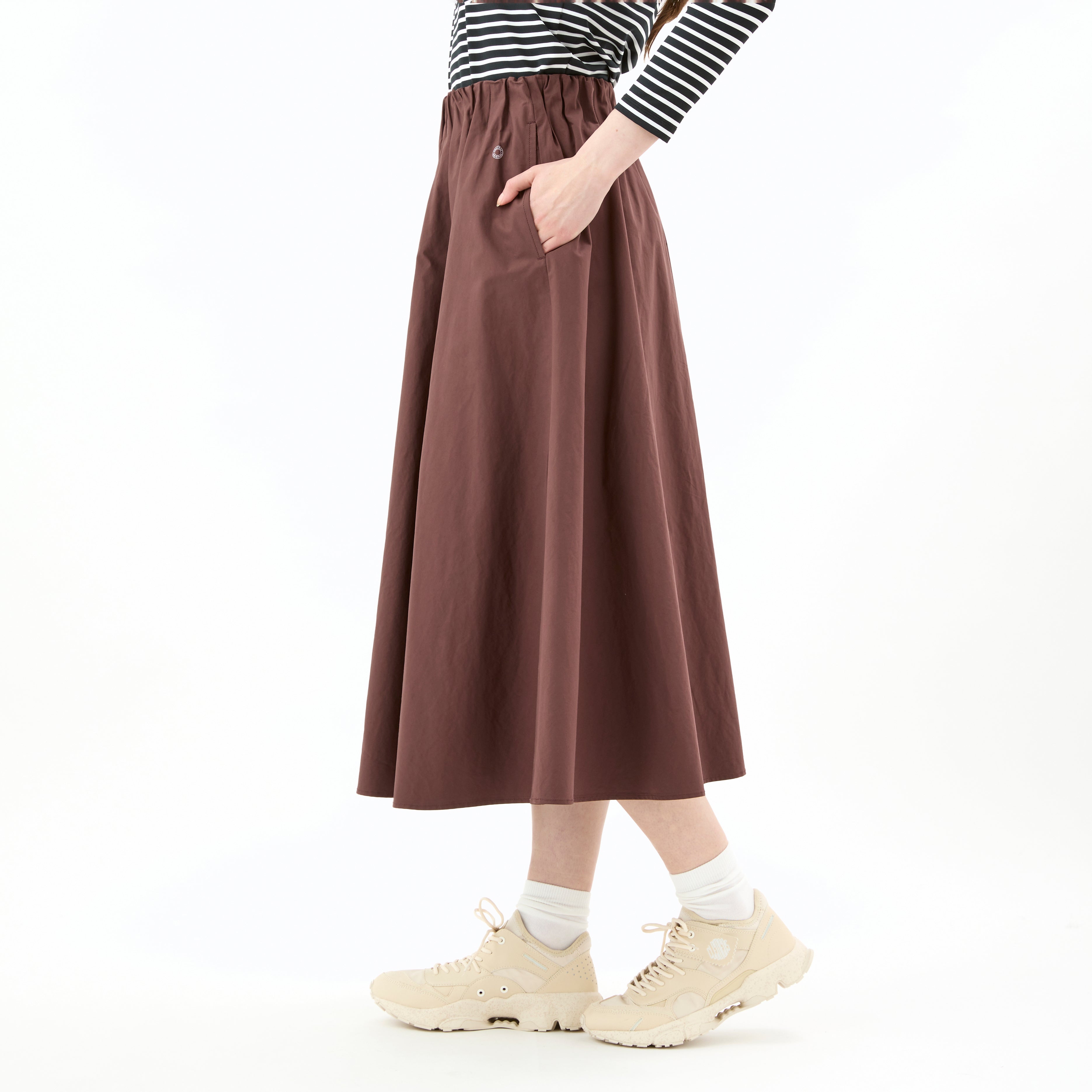 Women's Salt Shrinking Burberry Waist Gather Skirt｜ORCIVAL