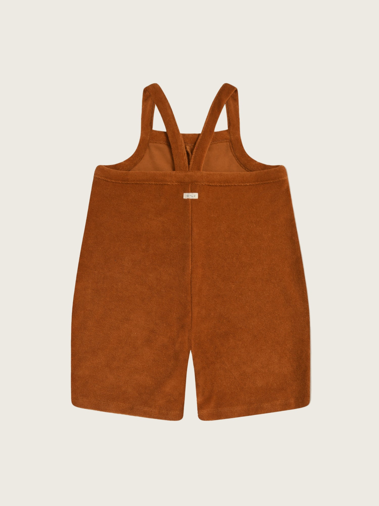 Terracotta Terry Cropped Dungarees | Organic Zoo
