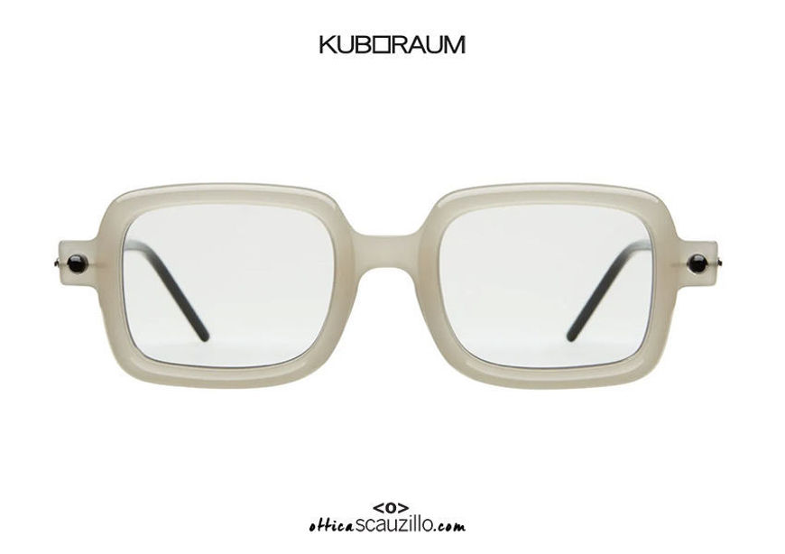 Square sunglasses KUBORAUM Mask P2 cream artichoke gray | Occhiali