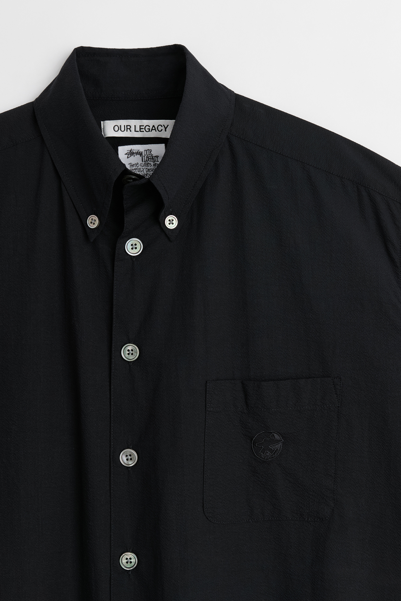Our Legacy - Borrowed BD Shortsleeve Black Clean Seersucker