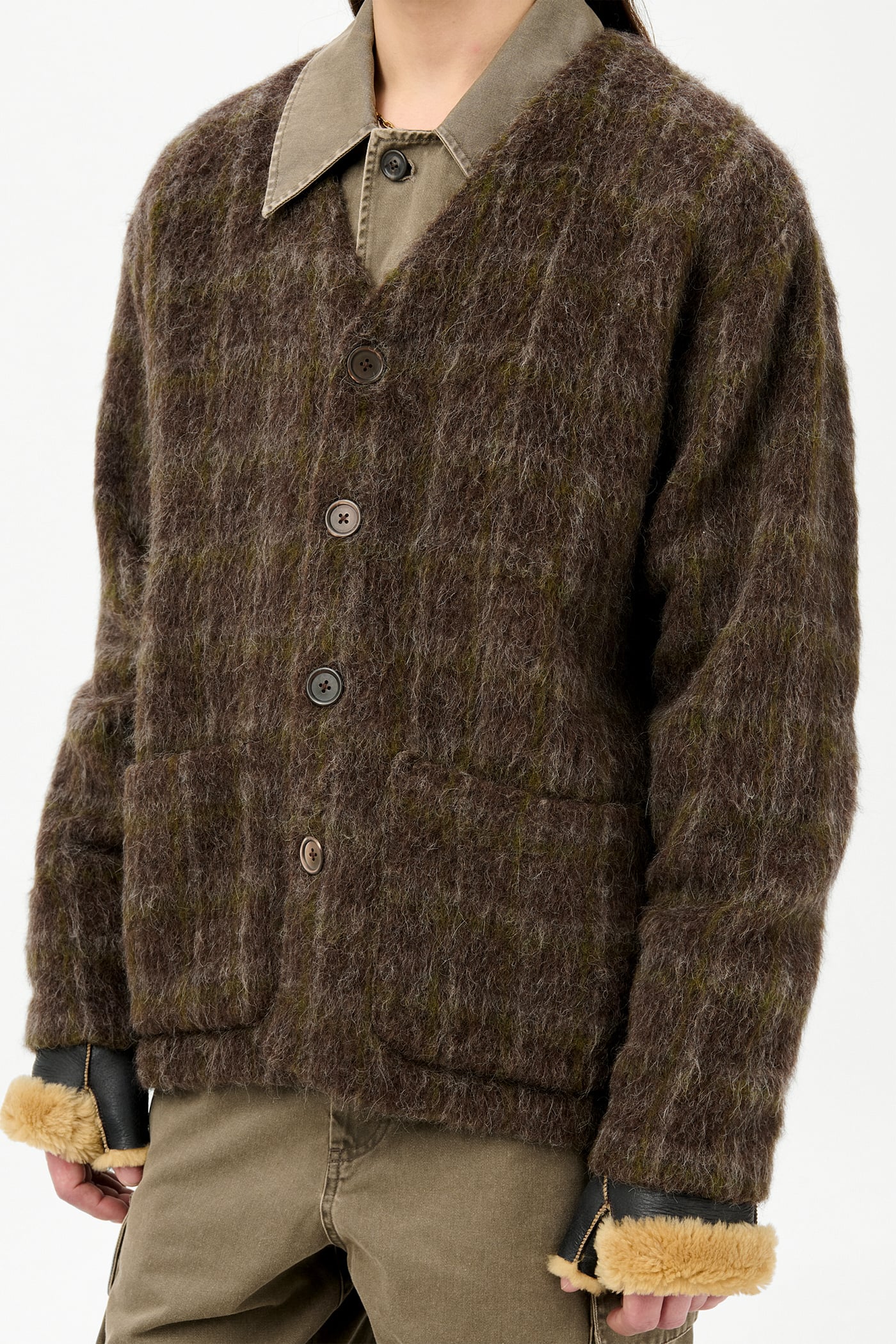 Our Legacy - Cardigan Dorf Check Hairy Wool