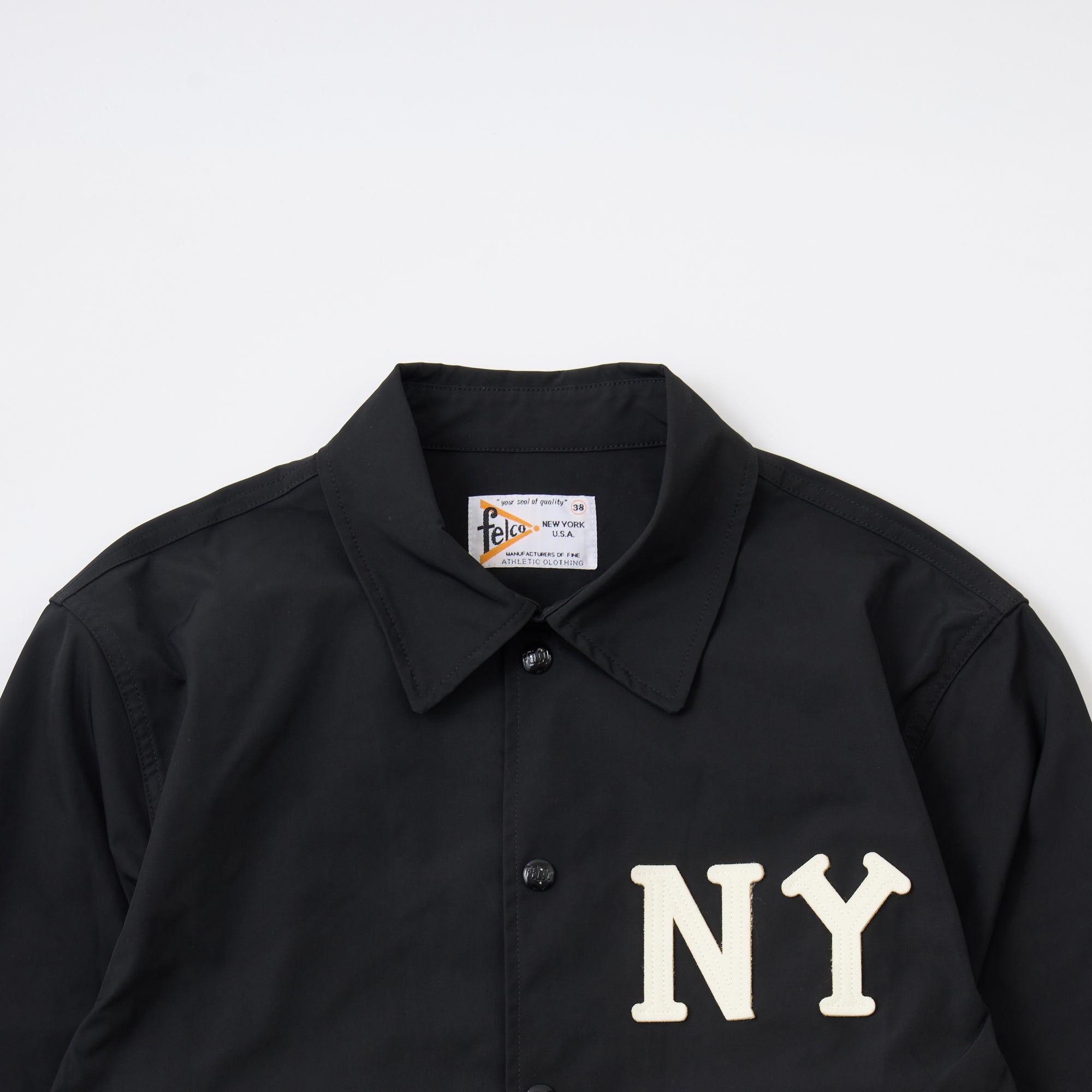 FELCO CLASSIC FIT SET IN SLEEVE UNLINED COACH JACKET SNAP BUTTON