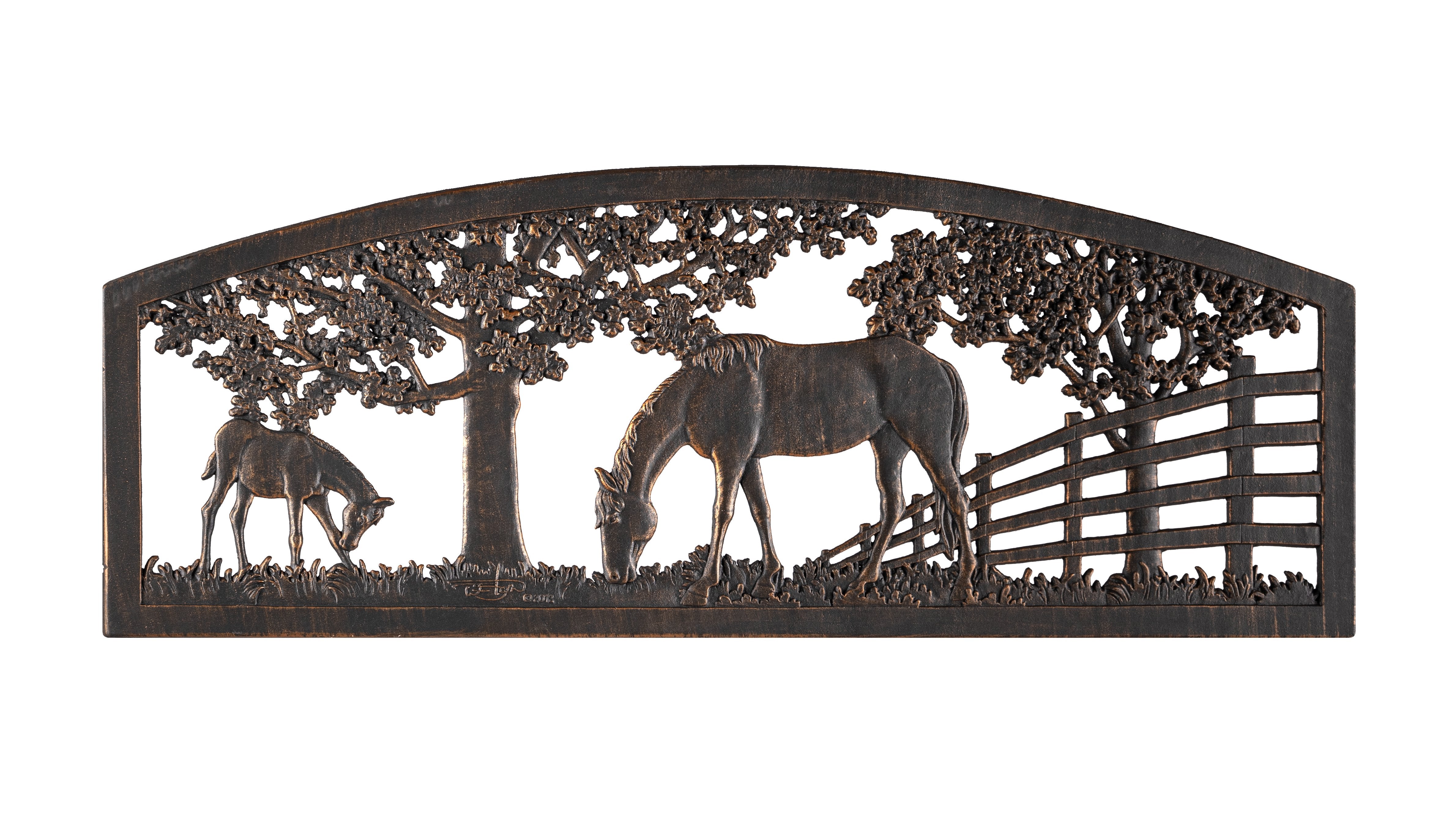 Cast Iron Horse loveseat Bench designed by Painted Sky Designs