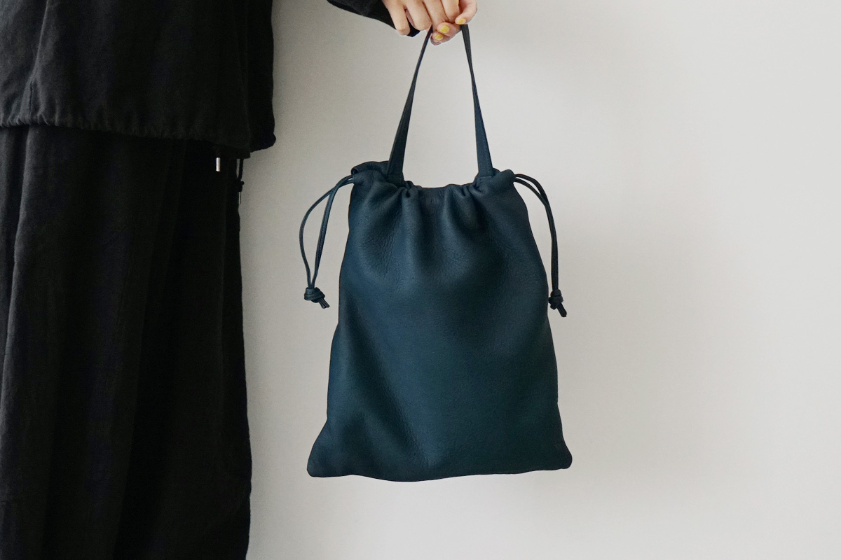 Mochi モチ drawstring bag(M)[ma-pro-01/figaro] 鹿革 巾着バッグ
