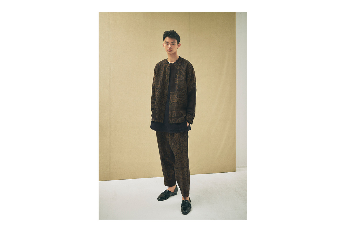 YANTOR ヤントル Tibetan Paisley Jacquard Himo Pants [Y235PT13/DARK