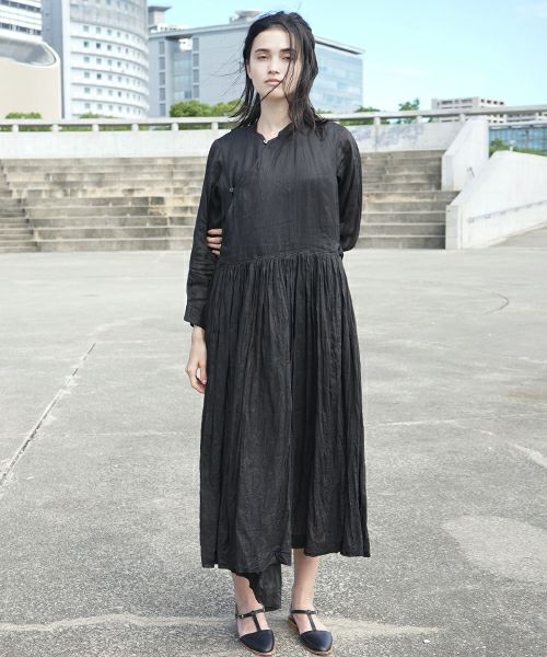 suzuki takayuki Peasant Dress – リネン100% レディースプル