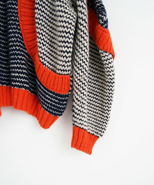 HENRIK VIBSKOV ヘンリックヴィブスコフ TOMATO KNIT SWEAT [Navy Red