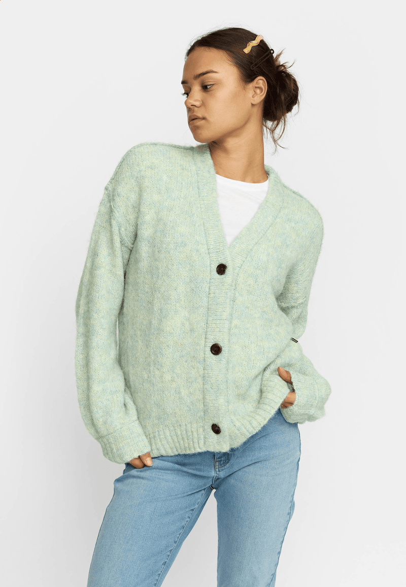 KNITTED MOHAIR CARDIGAN - MINT – Papua Market