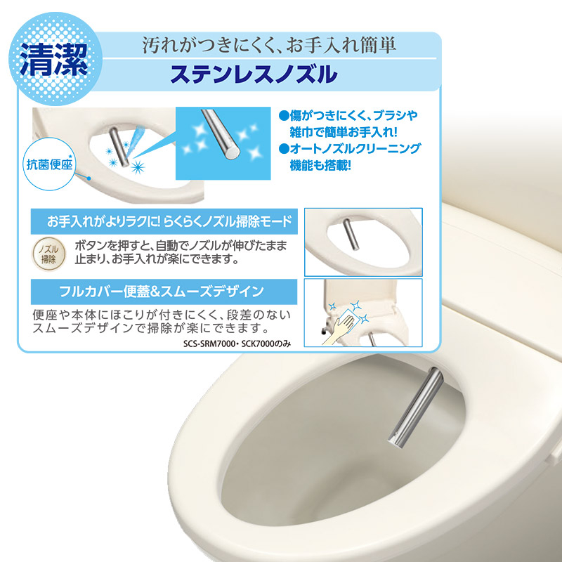SCS-SRM7000 温水洗浄便座 瞬間式 CLEAN WASH プレケアミスト