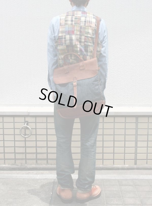 RRL ダブルアールエル】 デニム&レザーフラップショルダーバッグ - paper