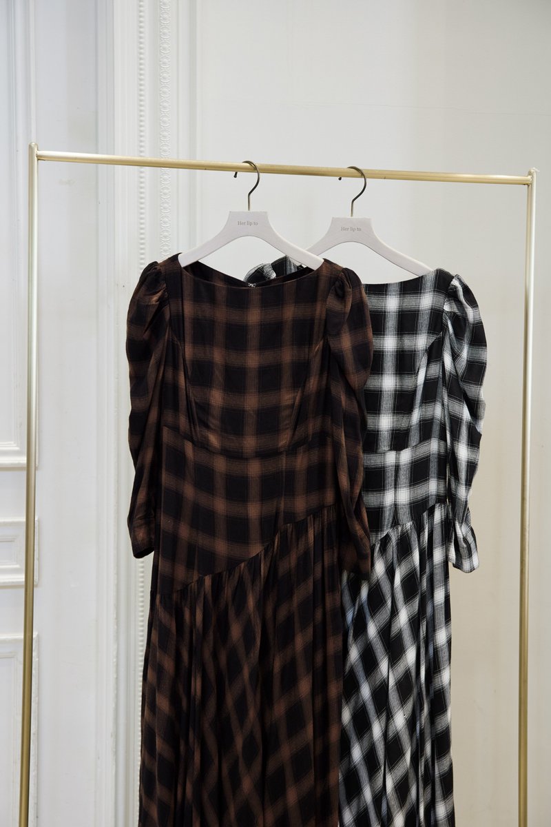 Roanne Over Check Dress// これからの季節に大活躍する 存在感