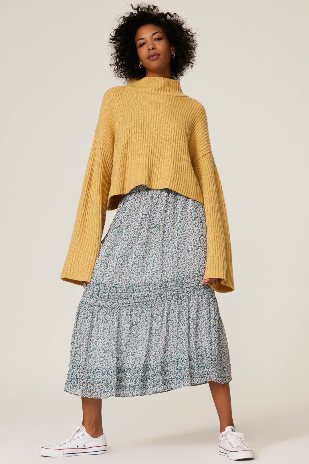 Floral Pintuck Midi Skirt by Madewell | Rent the Runway