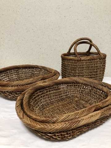 秋田あけび籠】パンかご秋田県あけび平かご