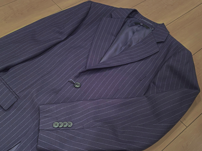 UNIQLO +J 2020AW ウールブレンドジャケット（ストライプ