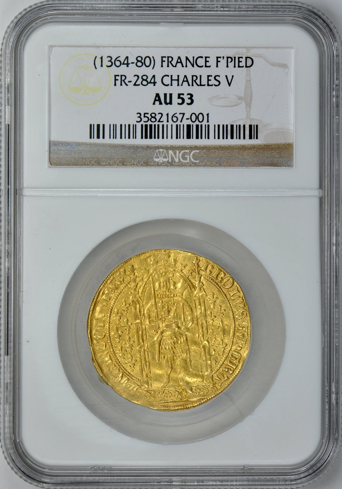 France (1364-80) Gold F'pied FR-284 Charles V NGC AU-53 | NGC Cert