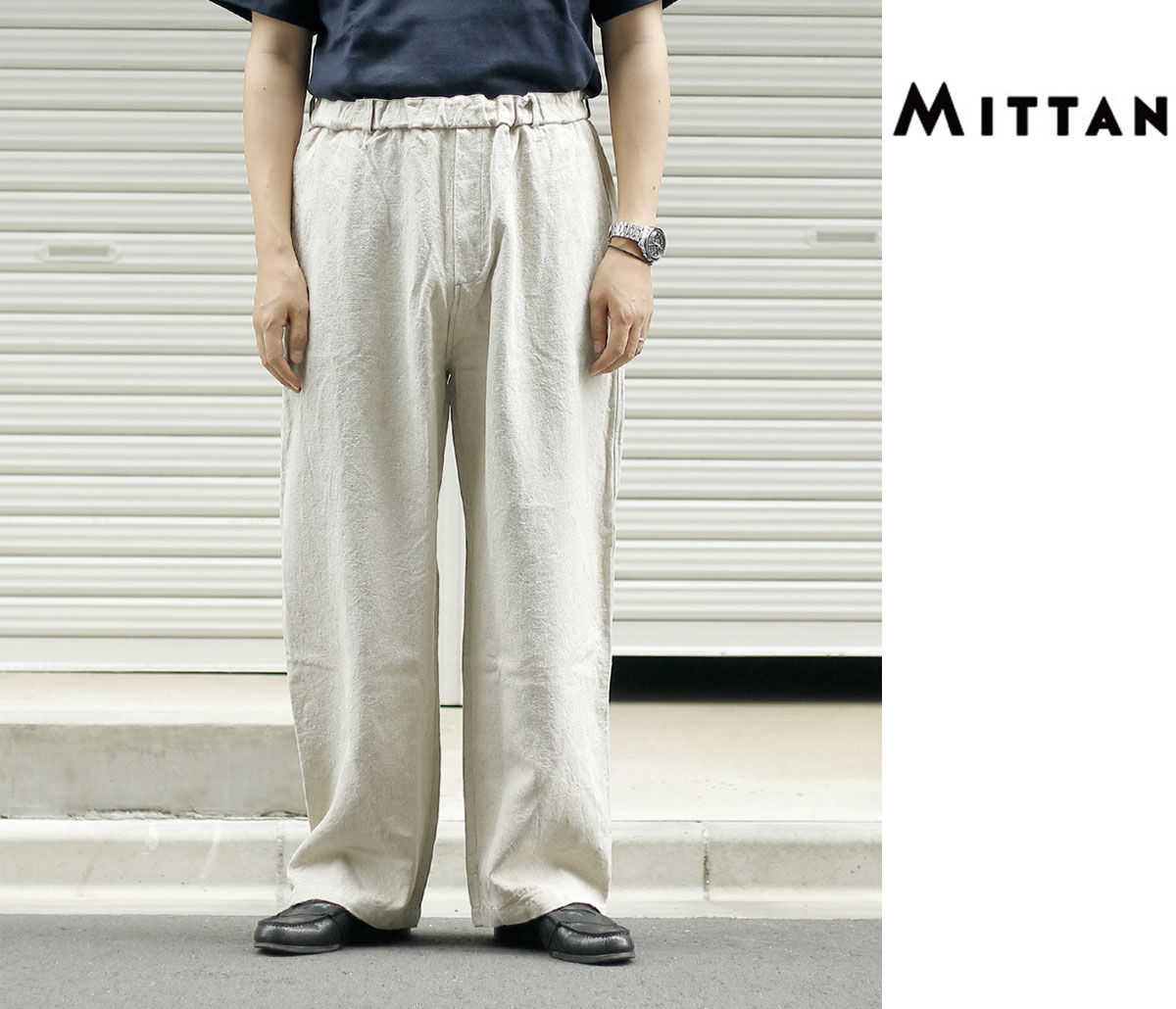 40% ポイント還元!! ミッタン MITTAN 亜麻苧麻ワイド パンツ FLAX