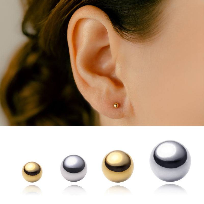 K18・プラチナ ボール ピアス│2mm 2.5mm 3mm 3.5mm 4mm – PICOLLET