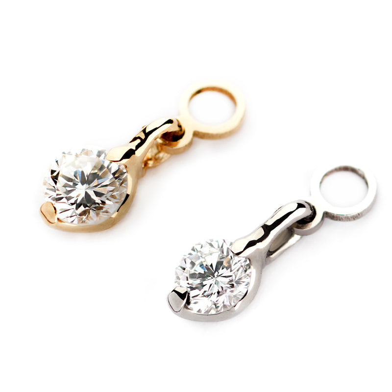 ダイヤモンド ピアスチャーム K18 プラチナ│軟骨ピアス・ボディピアス
