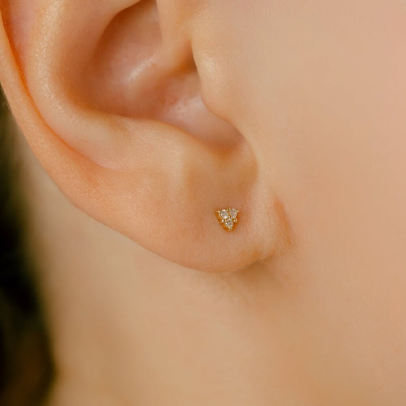 K10ダイヤモンド 軟骨ピアス・ボディピアス パーツ │ 16G/14G対応